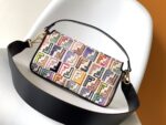 Fendi Baguette Medium – Embroidered FF Relief in Multicolor Elegance