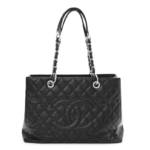 Chanel classic leather handbag black