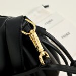 Fendi Baguette Ruched Leather Chain Bag – Elegant Cream White Design for Modern Sophistication