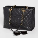CHANEL Quilted Caviar Leather Tote Bag - Black