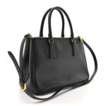 Saffiano Small Galleria Double Zip Tote Black