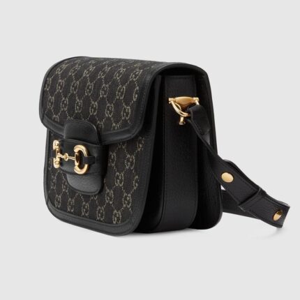 GUCCI HORSEBIT 1955 DENIM BAG SMALL