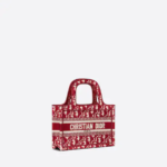 MINI DIOR BOOK TOTE Burgundy Dior Oblique Embroidery (22.5 x 15 x 6 cm)
