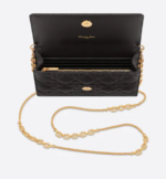 DIOR CARO POUCH Black Supple Cannage Calfskin