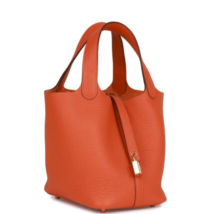 Hermès Picotin Lock 18 Orange Clemence Gold Hardware