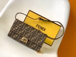 Fendi Compact Baguette Bag in Brown FF Jacquard – Elegant Multi-Way Carry