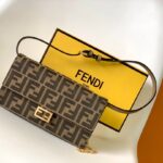 Fendi Compact Baguette Bag in Brown FF Jacquard – Elegant Multi-Way Carry