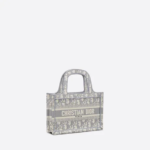 MINI DIOR BOOK TOTE Gray Dior Oblique Embroidery (22,5 x 15 x 6 cm)
