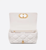 MEDIUM DIOR CARO BAG Latte Matte Padded Macrocannage Calfskin