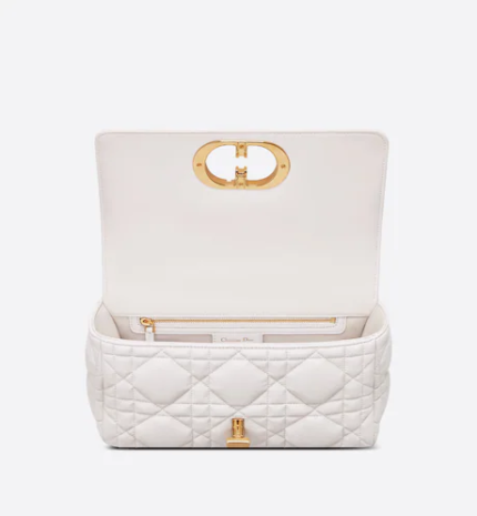 MEDIUM DIOR CARO BAG Latte Matte Padded Macrocannage Calfskin