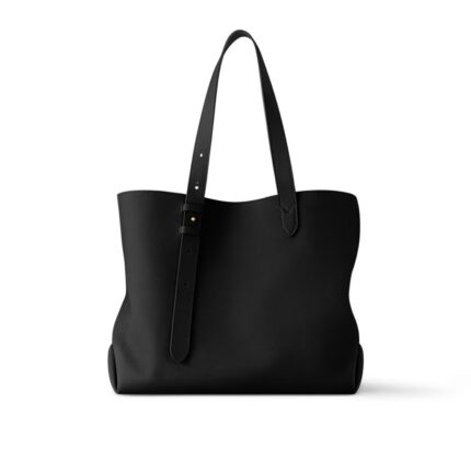 LOUIS VUITTON LOW KEY CABAS EMBLEM LEATHER TOTE IN BLACK