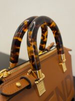 Fendi Caramel Mini ByTheWay Bag – Smooth Calfskin Elegance with Tortoiseshell Handle
