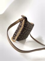Fendi Red Fabric Baguette Handbag with Detachable Chain Style No. 889
