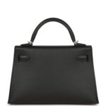 Hermès Kelly Sellier 20 Black Epsom Palladium Hardware