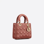 SMALL LADY DIOR MY ABCDIOR BAG Rust-Colored Cannage Lambskin