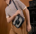GUCCI HORSEBIT 1955 BAG in Blue/Beige
