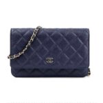 Chanel WOC Bag Navy Caviar Light Gold Hardware
