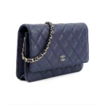 Chanel WOC Bag Navy Caviar Light Gold Hardware