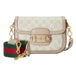 GUCCI HORSEBIT 1955 BAG in Beige/White