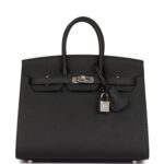 Hermès Birkin Sellier 25 Black Epsom Palladium Hardware