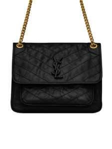 YSL Niki Medium Chain Bag in Crinkled Vintage Leather