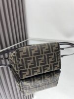 Fendi Roll Mini Basket – Vintage Monogram Detail in Dark Brown Calfskin