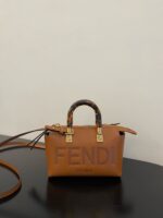 Fendi Caramel Mini ByTheWay Bag – Smooth Calfskin Elegance with Tortoiseshell Handle