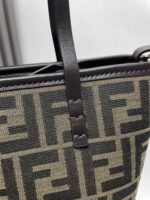 Fendi Roll Mini Basket – Vintage Monogram Detail in Dark Brown Calfskin