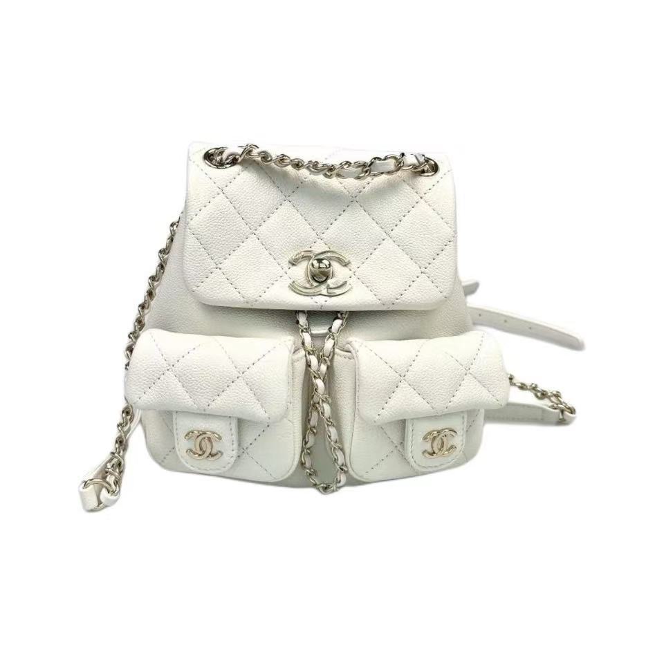 CHANEL DumaSmall Backpack 24A - White