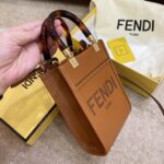 FENDI Sunshine Mini Tote with Tortoiseshell Handle – Elegant Luxury Handbag for Timeless Style