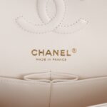 Small Classic Double Flap White Caviar Light Gold Hardware