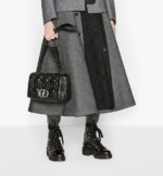 LARGE DIOR CARO BAG Black Quilted Macrocannage Calfskin
