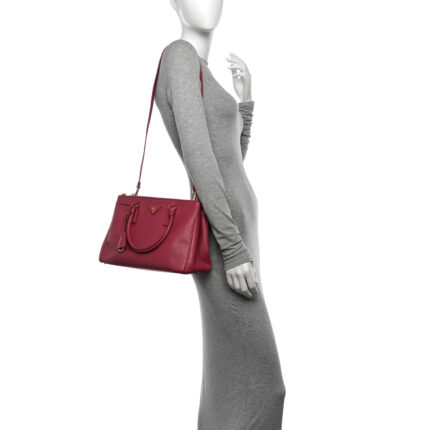 Saffiano Small Galleria Double Zip Tote Peonia
