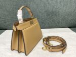 FENDI 83008 Peekaboo ISeeU Petite Apricot Leather Bag