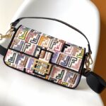Fendi Baguette Medium – Embroidered FF Relief in Multicolor Elegance