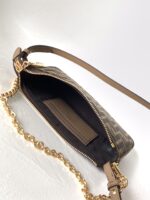 Fendi Red Fabric Baguette Handbag with Detachable Chain Style No. 889