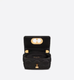 MICRO DIOR CARO BAG Black Supple Cannage Calfskin