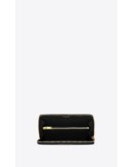 YSL Cassandre Matelasse Zip Around Wallet in Grain de Poudre Embossed Leather