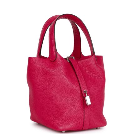 Hermès Picotin Lock 18 Framboise Clemence and Matte Alligator Touch Palladium Hardware