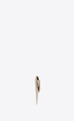 YSL Uptown Pouch Grain De Poudre Embossed Leather in Blanc Vintage