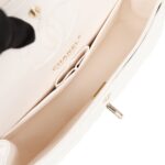 Small Classic Double Flap White Caviar Light Gold Hardware
