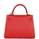 Hermès Kelly Sellier 25 Rouge de Coeur Verso Epsom Palladium Hardware