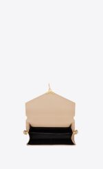 YSL Cassandra Medium Top Handle in Grain de Poudre Embossed Leather