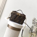 FENDI Vanity Mini Bag – Elegant FF Detailing with Leather Accents, Versatile Handheld & Shoulder Style