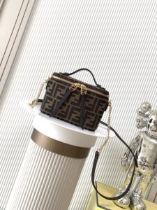 FENDI Vanity Mini Bag – Elegant FF Detailing with Leather Accents, Versatile Handheld & Shoulder Style
