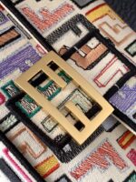Fendi Baguette Medium – Embroidered FF Relief in Multicolor Elegance