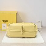 FENDI Spy Large Leather Shoulder Bag – Elegant Twist Handle, Signature Gold Hardware