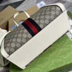 Gucci Ophidia My Good Life Bag – White with Signature Red and Green Webbing, Patent Leather & Double G Pendant, Model 524537