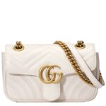 GUCCI GG MARMONT MATELASSÉ CHAIN BAG IN WHITE