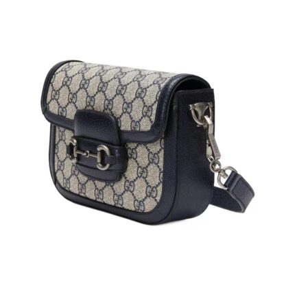GUCCI HORSEBIT 1955 BAG in Blue/Beige